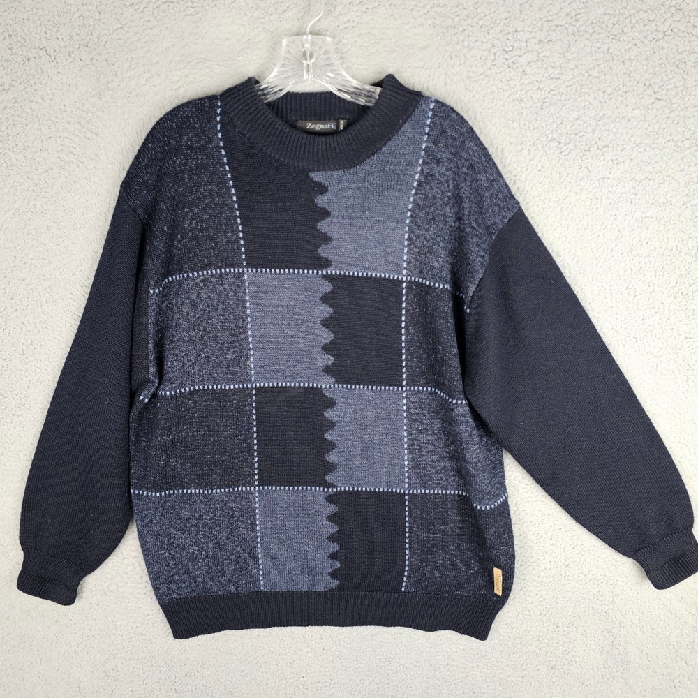 Ermenegildo Zegna Sport Wool Tencel Sweater Crew Neck made‎ in Italy Mens XXL